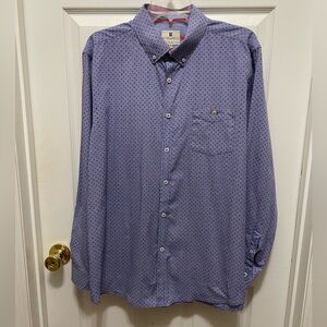 Men's Blue Steel & Jelly Polka Dot Button Down Shirt size XL